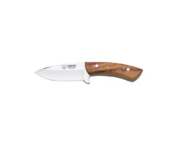 Cudeman Colibri Cuchillo de Caza de Madera de Olivo y Funda de Cuero Grande
