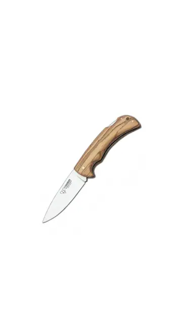 Cudeman Navaja Plegable Galatea con Madera de Olivo y Funda de Cuero