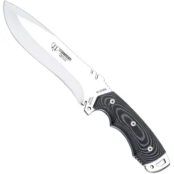 Cudeman 299-B-K Cuchillo Bushcraft – Micarta Negra con Separador Rojo