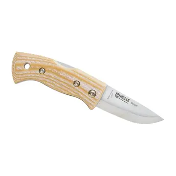 Helle Berget – Cuchillo de Canvas Micarta beige